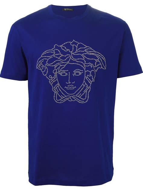 versace men's blue t shirt|Versace t shirt men's flannels.